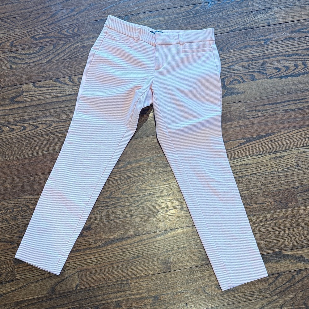 Banana Republic Pink and White Striped Pants